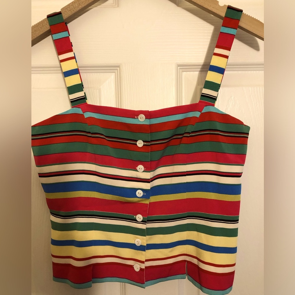 WORTH silk colorful stripe top